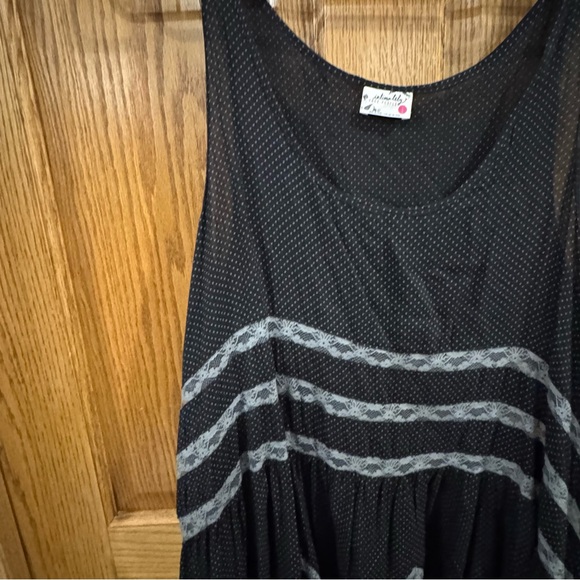 Free People Black Dot Slip Voile Trapeze Dress. Small - Picture 8 of 10